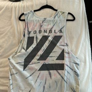 Young LA white tye dye tank top  (Large)